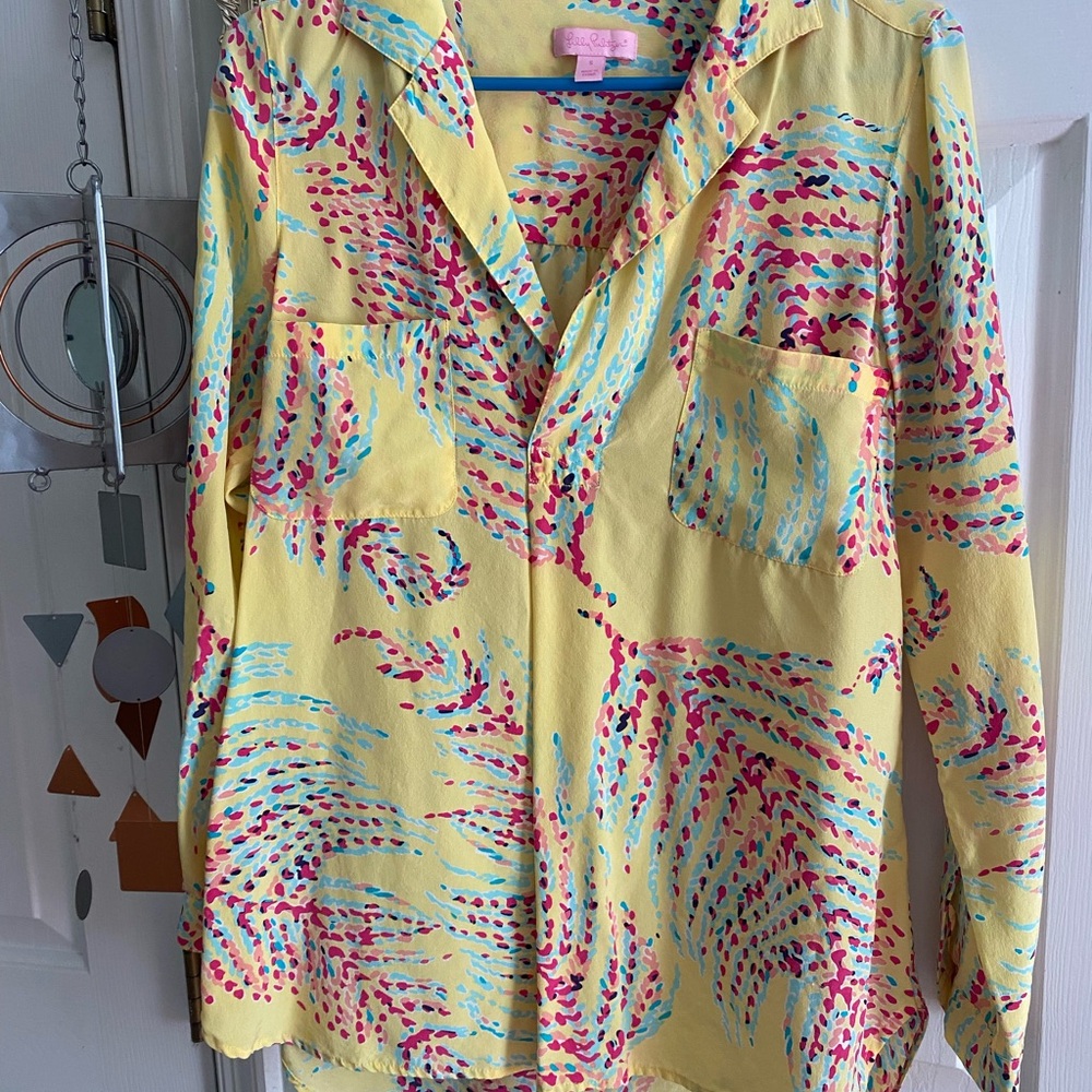 Lilly Pulitzer Yellow Silk Blouse